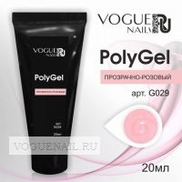 PolyGel полигель Vogue Nails прозрачно-розовый, 20 мл