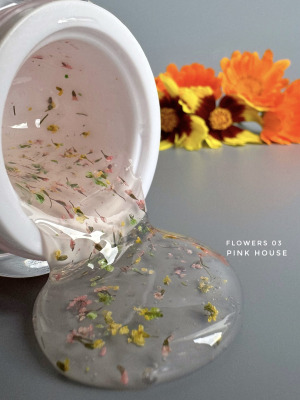 Гель с сухоцветами Pink House Flowers green, 15 гр - вид 1 миниатюра