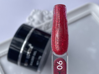 006 Гель красный блестящий Мадмуазель Pink House, 15 мл